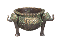Dreibeiniger Elefant aus Messing